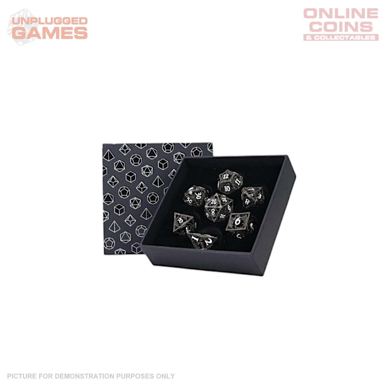 LPG Dice Dragon Hollow Dice Set Metal/Black